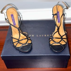 NIB, RALPH LAUREN PURPLE LABEL, NAVY, KIDSKIN, WOMEN’S ITALIAN HEELS  Sz: 38.5 B